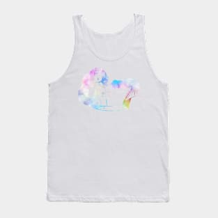 Mermaid In Tub in Rainbow Tank Top